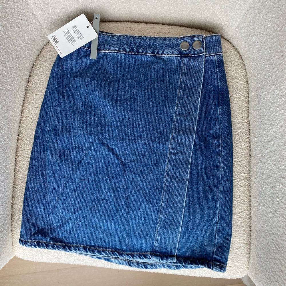 Asos Wrap Denim Jean Skirt